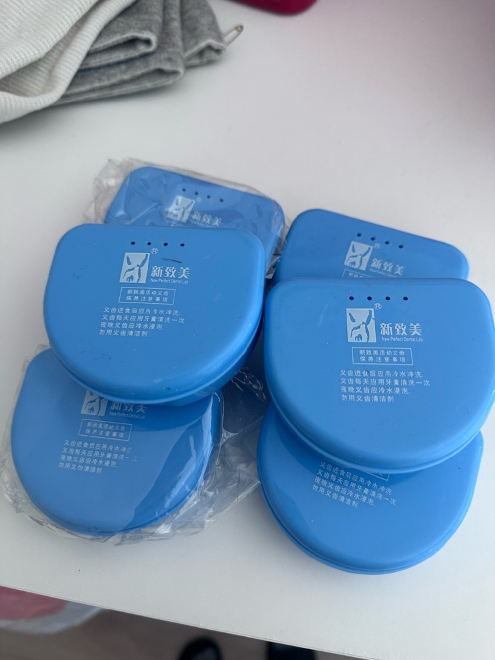 Blue Dental Retainer Case - Set of 6
